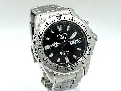 $250 • Buy Auth SEIKO AGS Diver Scuba 200M Men's Wristwatch Kinetic Quartz Kanji 5M43-0C50