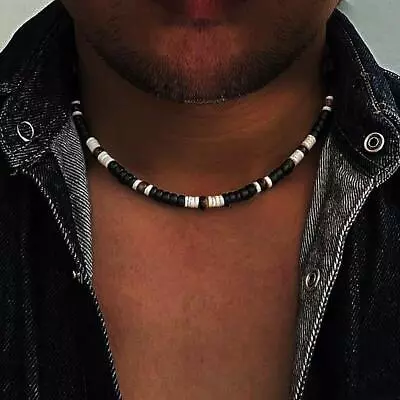 2024 Summer Beach Bohemia Surfer Necklace For Men Coconut Shell Beaded Necklace • $6.98