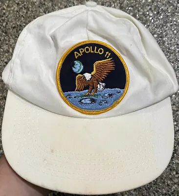 Apollo 11 The Eagle Has Landed Patch White Hat MADE In USA AB Emblems & Cap • $15.99