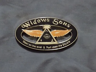 Masonic Oval Car Emblem Widows Sons Freemason Fraternity Metal Wings Eye NEW! • $12.69