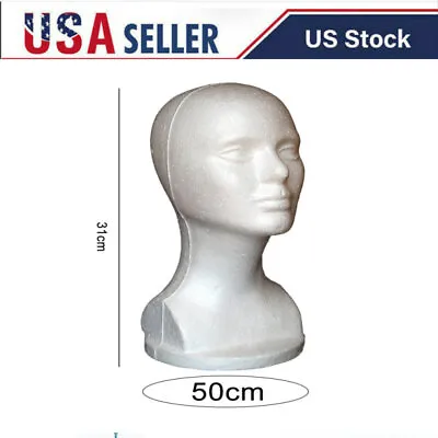 $10.19 • Buy Styrofoam Foam Mannequin Wig Head Display Hat Cap Wig Holder Foam Head White Us