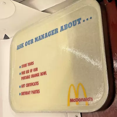 Vintage McDONALD'S RESTAURANT Fiberglass Tray Ask Our Manager About... Tours • $108