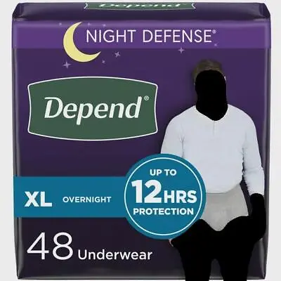 Depend Night Defense Men's Overnight Adult Incontinence Underwear Size S/M-L-XL • $23.99