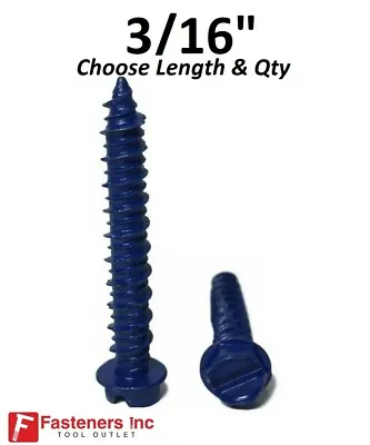 3/16  Hex Head Concrete Masonry Tapcon Anchor Screw (Choose Length & Qty) • £9.10