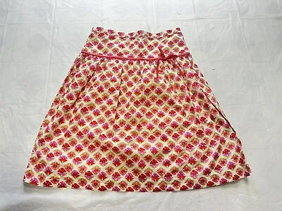 J Crew A-line Skirt Womens 0 Floral Bow Back Zipper Cotton • $19.95