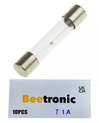 Beetronic 10 X T1A 1A 1 Amp Anti Surge Time Delay Glass Fuse 32x6mm 250v • £3.25