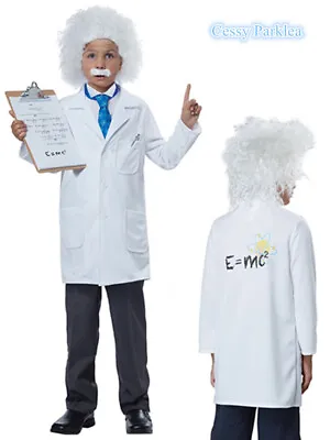 £5.44 • Buy U-E4-2 Albert Einstein Boys Physicist Mad Scientist Halloween Costume Coat Wig