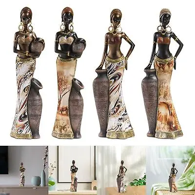 African Tribal Lady Statue Resin Ornament Hand Painted For • $49.24