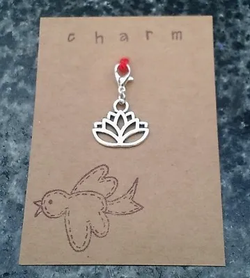 £2.10 • Buy Lotus Flower Clip On Charm For Bracelet Keyring Bag Zip Purse