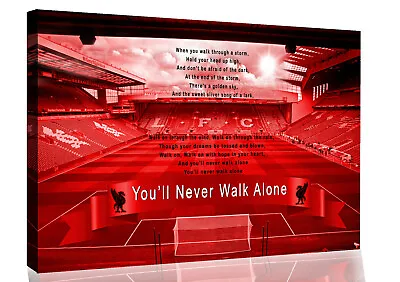 £11.99 • Buy Liverpool Anfield You'll Never Walk Alone CANVAS WALL ART Picture Print Red