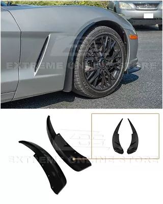 For 05-13 Corvette C6 Base XL Extended GLOSSY BLACK Front Splash Guard Mud Flaps • $99.98