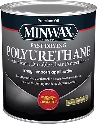 Minwax Fast Drying Polyurethane Protective Wood Finish Quart Semi-Gloss  • $22.95