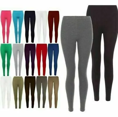 Ladies Womens Trousers Leggings Stretch Fit Elasticated Waist Sizes 8-16 NEW • £3.99