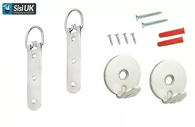 HEAVY DUTY LARGE PICTURE MIRROR HANGING NICKEL KIT UP TO 23kg SCREW PLUG HANGER • £4.68