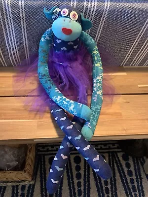 £34.24 • Buy Handmade Handcrafted Boutique Sock Monkey Teal Blue Hearts Purple Tutu Ballerina