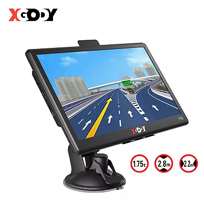 XGODY 7'' Sat Nav Truck Car GPS Navigation For HGV LGV Lorry Lifetime UK EU Map • £52.99