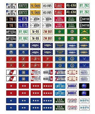 1/24 1/25 Scale Model Car USA Military Government License Plates Tags • $11.69