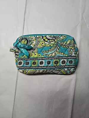 Vera Bradley Peacock Cosmetic Bag W/ Plastic Liner Retired Turquoise Green Brown • $12.99