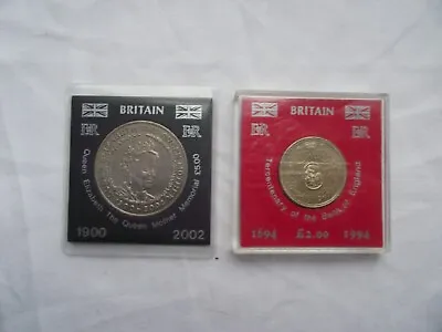 UK Five Pound £5 And £2 Coins 2002 And 1994. • £13.99