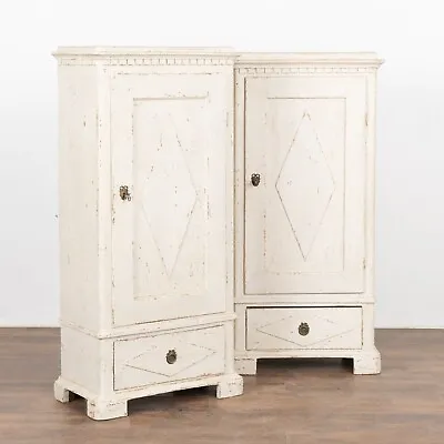 Pair Of White Painted Column Cabinets Sweden Circa 1880 • $3600