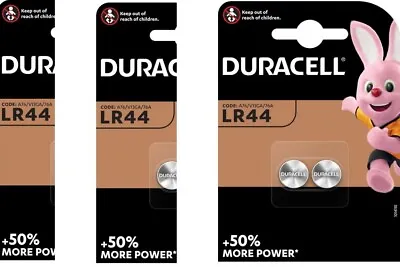 6 X Duracell LR44 1.5V Alkaline Button Cell Batteries LR 44 A76 AG13 357  • £4.89