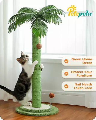 PETEPELA Cat Tree Tower Scratching Post With Sisal Covered Scratcher Condo Toys • $45.99