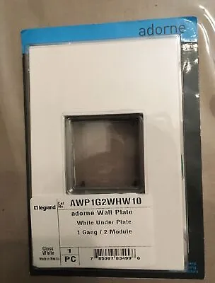 10 Legrand Adorne AWP1G2WHW10 Gloss White On White Backplate 1-Gang Wall Plate • $85