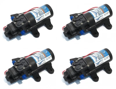 $124.99 • Buy (4) EVERFLO EF1000 12 Volt 1.0 GPM Diaphragm Water Pump 40psi Sprayer, Boat, RV
