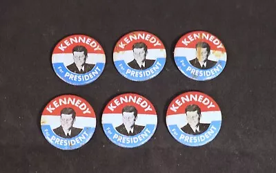 6 Kennedy For President Campaign Pinbacks Buttons REPRODUCTIONS 1 5/16  • $11.75