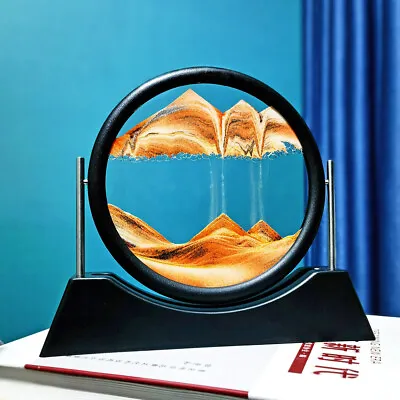 3D Hourglass Moving Sand Art Picture Glass Deep Sea Sandscape Quicksand Painting • £11.89