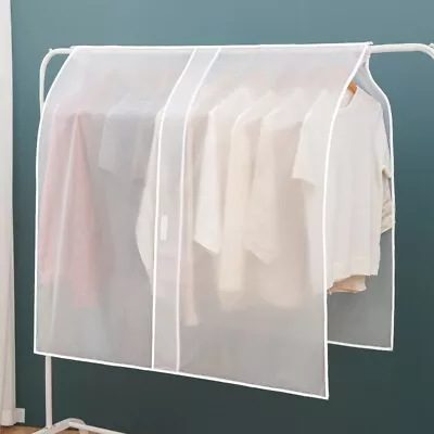 Hanging Garment Dustproof Cover Wardrobe Transparent Jacket Coat Protector Cover • £6.70