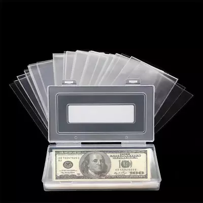 Money Sleeve For Bills Dollar Bill Holder With Storage Case  100 Pieces Paper  • $8.76