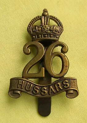 BRASS KC 26th. HUSSARS CAP BADGE - C277 • £15