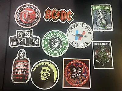Classic Rock Vinyl Sticker Lot 10 Stickers Metal Roll Vintage Hard Punk (A01) • $9.78