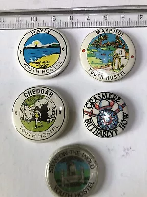 Job Lot 5 X YHA Badges Grasmere Hayle Maypool Chedder Stow On The Wold • £11