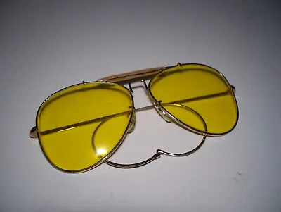 Vintage Bushnell Aviator Shooting Glasses Yellow Lens W/ Case • $99.98