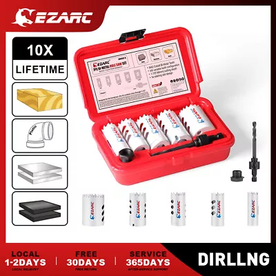 EZARC Bi-Metal Hole Saw Kit Drill Bit Set 7/8’’(22mm)- 1-1/2’’(38mm) Hole Cutter • $29.69