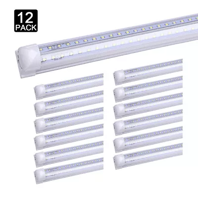 12Pack 8' Led Shop Light Fixture 72W 8FT Integrated Led Tube Light Bulbs 6000K • $164.99