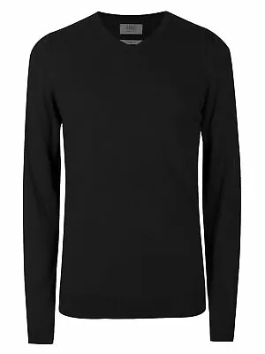 £6.99 • Buy Ex M&S Mens Black Cashmilon V-Neck Sweater Pullover Knitted Christmas Jumper