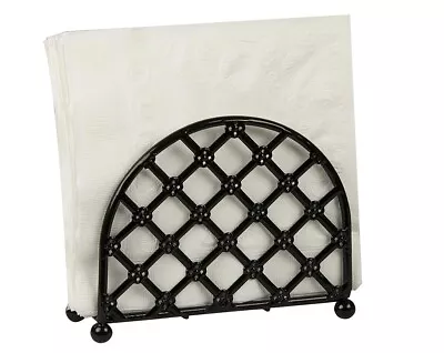 NEW Home Basics Steel Heavyweight Lattice Collection Napkin Holder Black  • $24.24