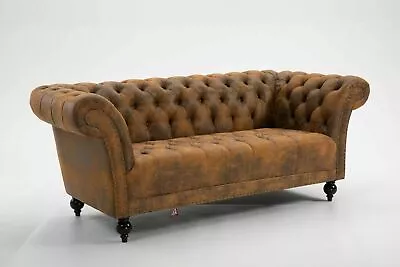 Chesterfield Sofa Armchair Handmade Pu- Leather 1.5  2 Or 3 Seater Settee • £39.99