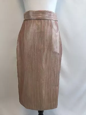 New J. Crew Red Orange Metallic Faux Wrap  Skirt Size 2 Sample Item New 2 • $40.32