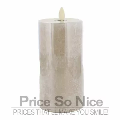 Pottery Barn Flickering Flameless Pillar Candle - Dove- 3x6  • $32.99