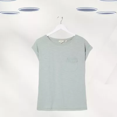 Ex Fat Face Women's Short Sleeve Lace Detail T-shirt In Pistachio Green (Defect) • £12.99