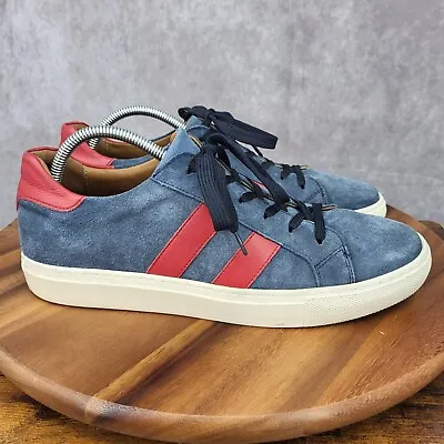 VellaPais Sneakers Mens 9 Blue Red Suede Leather Casual Lace Up • $38.99