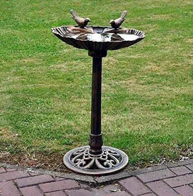 £14.99 • Buy Bronze Effect Birds Hotel Bath Feeder Weatherproof Table Free Standing Pedestal