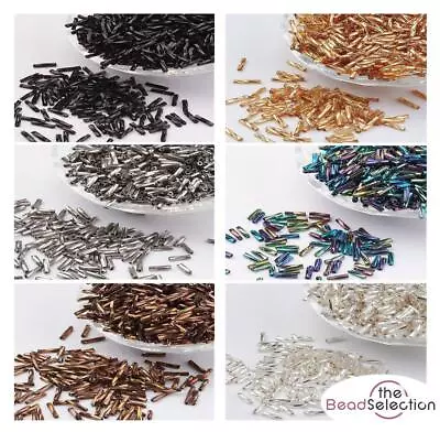 £2.99 • Buy 50g BUGLE BEADS TWISTED METALLIC GLASS 9mm
