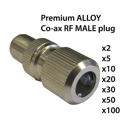 RF Coaxial Cable Connector Male IEC TV Aerial Plug ALLOY Premium Professional  • £5.45