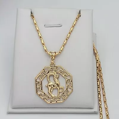 18K Gold Plated Constellation Horoscope Zodiac Sign Unisex Pendant Necklace • $14