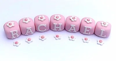 Edible Letter Name Blocks ( Price For 1 X Block And 1 X Flower )  • £1.25